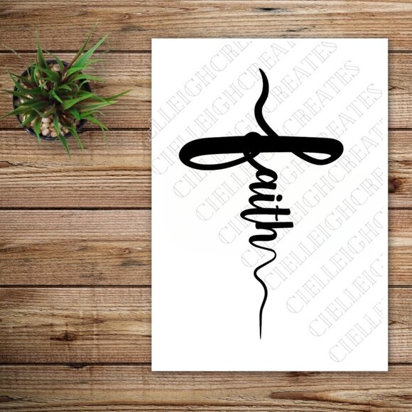 *2 for $20* Faith Cross vinyl decal Sticker Handcrafted - Picture 1 of 5
